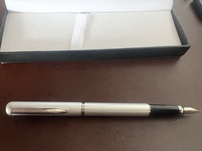 🔴 A.G. SPALDING & BROS penna stilografica RF lacca cromata satinata pennino F