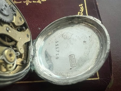 🔴 Orologio tasca ARGENTO 800 donna monachina da revisionare parti vintage 13