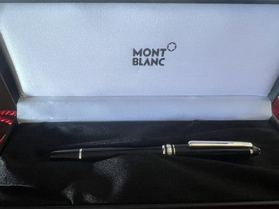 🔴 MONTBLANC penna sfera Meisterstück platinum PIX scrive con astuccio perfetta
