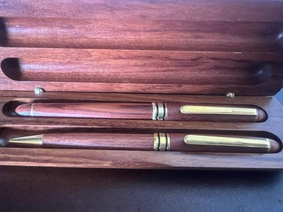 🔴 Penna sfera stilografica LEGNO pennino Iridium 6 scrivono astuccio vintage