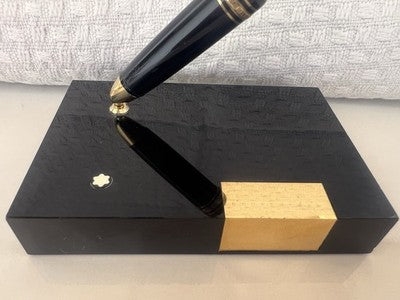 🔴 MONTBLANC base scrivania penna Meisterstuck 146 resina nera vintage