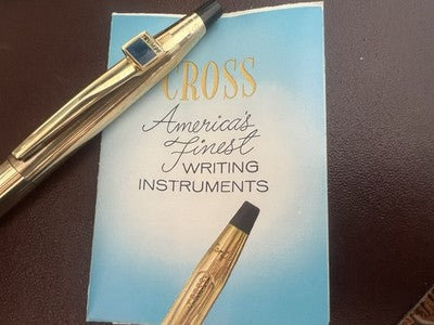 Cross Stift Kugel Vergoldet Gold 1 KT Im Feld Original Garantie Vintage