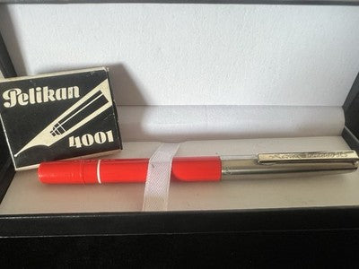 🔴 HERLITZ penna stilografica Tornado SLS rossa a cartuccia scrive vintage