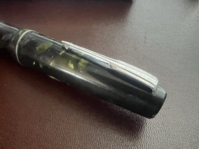 Omega Stift Füllfederhalter Zelluloid Grün a. V.M A Hebel Schreibt Vintage