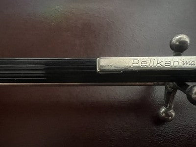 🔴 PELIKAN penna sfera PELIKAnina nera cromata a scatto scrive vintage