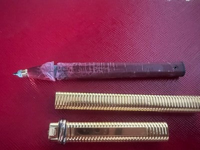 🔴 CARTIER penna a sfera Godroné placcata oro parti di ricambio