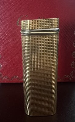 Cartier Lighter Trinity Guilloché Plated Works With Pencil Case Instructions