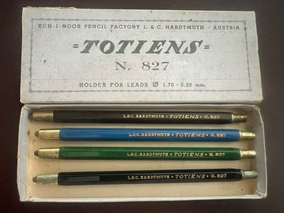 🔴 KOH-I-NOOR matite meccaniche professionali studio TOTIENS N 827 vintage 4pz