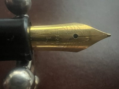 🔴 ERO penna stilografica marmorizzata pistone pennino placcato oro vintage b