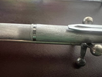 🔴 AURORA penna sfera 98 tutta metallo satinato spazzolato scrive vintage