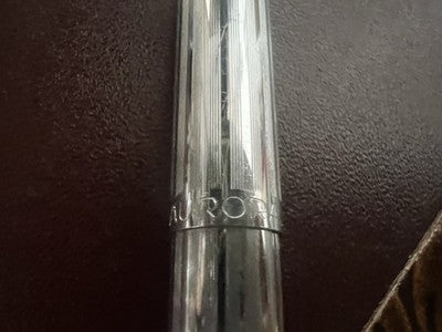🔴 AURORA penna sfera millerighe cromata scrive 1960 vintage B