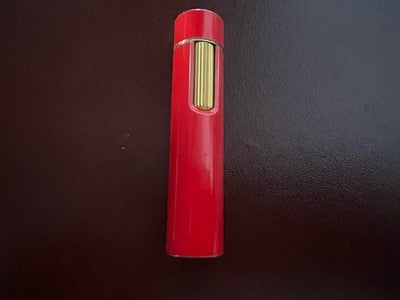 Maruman Lighter Lacquer Red Cylindrical Works Vintage 