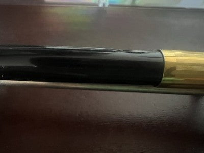 🔴 AURORA penna sfera 98 resina nera cappuccio metallo dorato scrive vintage A