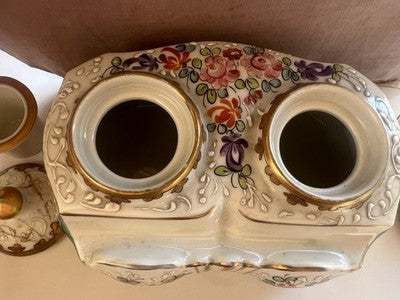Limoges Tintenfass, Porzellan-Eiskübel | Edelstahl-Handservice, Vintage, Ende des 19. Jahrhunderts 