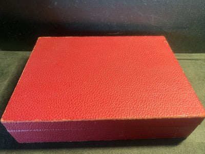 🔴 Scatola box orologio DA LUISA legno rossa interno floccato 16,5x12,5 vintage