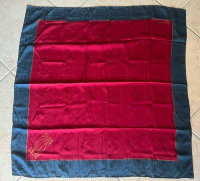 🔴 CARTIER foulard seta jacquard tono su tono Nuit de Cartier originale VINTAGE