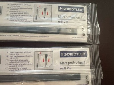 🔴 STAEDTLER Mars Professional refill 716 0,5 mm NOS Made in Germany (2 pezzi)