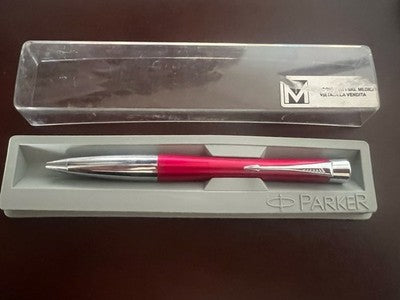 🔴 PARKER penna sfera Urban rossa cromata scrive con astuccio
