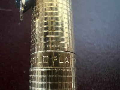 🔴 MORRIS penna stilografica placcata oro pennino M scrive vintage