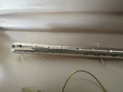 🔴 Penna sfera ARGENTO 800 massiccio corpo guillocchè con turchesi vintage