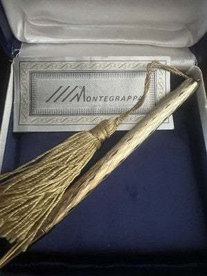 🔴 MONTEGRAPPA matita guilloché rombi placcata oro con fiocco portamine vintage