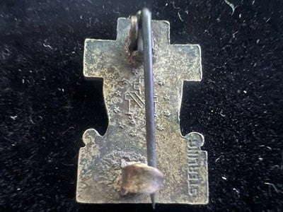 Madonna Miraculeuse Argent 925 Drapeau USA WW2 Broche 2 Guerre Mondial 