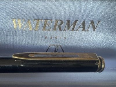 🔴 WATERMAN penna sfera Gentleman lacca nera particolari laminati scrive