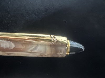 Daniel Hechter Stylo-Plume Sphère Résine Effet Marbre Français Écrit 
