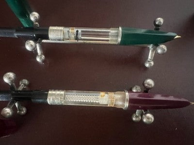 Stifte Füllfederhalter Grün Bordeaux A Kolben Scrivono für Tinte Vintage