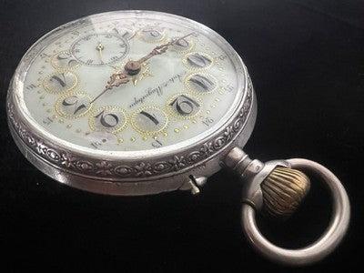 🔴 Orologio tasca ANTI MAGNETIQUE carrozza Ligne Droite manuale funziona vintage