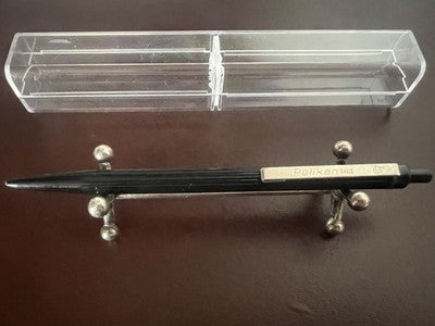 🔴 PELIKAN penna sfera PELIKAnina nera cromata a scatto scrive vintage