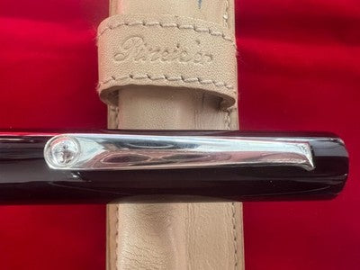 🔴 PINEIDER penna stilografica bordeaux con profili ARGENTO 925 pennino M