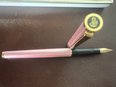 🔴 PELIKAN penna stilografica lacca rosa madreperla pennino M vintage