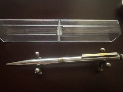 🔴 LAMY 252 penna sfera placcata ARGENTO multi sfaccettata scrive vintage