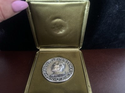 🔴 VATICANO medaglia ARGENTO 800 Papa PAOLO VI ANNO X fior di conio FDC