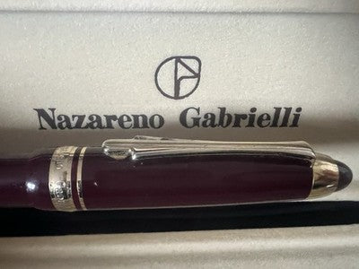 Nazaréen Gabrielli Stylo-Plume Stylo à Plume Bordeaux À Piston F Trousse