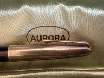 🔴 AURORA penna stilografica 88 pistone pennino ORO scrive vintage 1548551