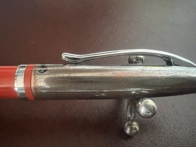 Pelikaan Ballpoint Pens Lacquer Jazz White Orange Promotional Chrome Vintage