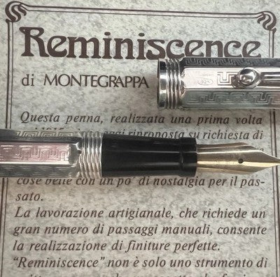 Montegrappa Pen Fountain Pen Silver 925 Reminiscence Greek Pen Gold NOS