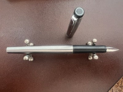 GEHA Stylos À Plume 704 Vert Oblò + Style 714 Chromé Écrivent Étui