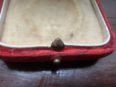 🔴 Scatola box orologio tasca astuccio cofanetto tessuto rosso vintage 1920