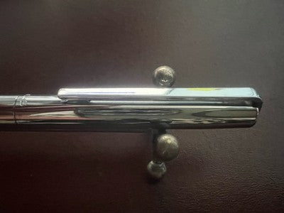 Grand-Mère Stylo-Plume Sphère Chrome Métal Brillant Italie Écrit Vintage ‘70