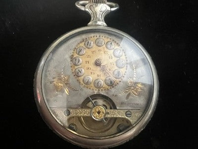 🔴 Orologio tasca HEBDOMAS manuale 8 GIORNI Spiral Breguet funziona vintage