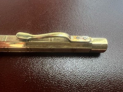 Vintage Druckbleistift, vergoldet, achteckiges Griffstück, Minenladesystem 
