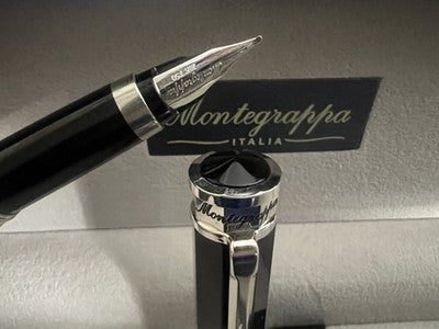🔴 MONTEGRAPPA penna stilografica NeroUno 1912 pennino ORO 18K M converter NOS