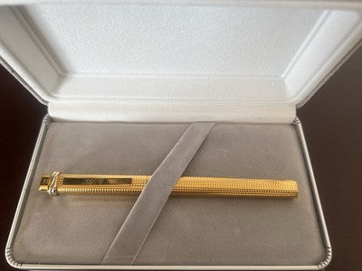 🔴 CARTIER Vendome GODRON vergoldeter MC rot-weißer Kugelschreiber 