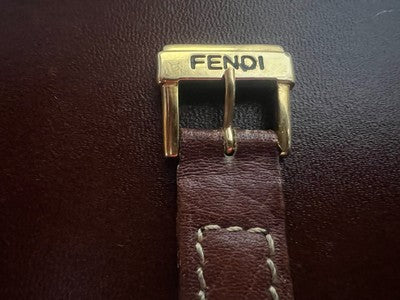 🔴 FENDI orologio uomo placcato oro 500J al quarzo zaffiro cabouchon vintage