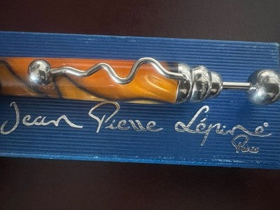 Red Jean Pierre Lepine Zig Zag Marbled Ballpoint Pen Writes Paris Vintage