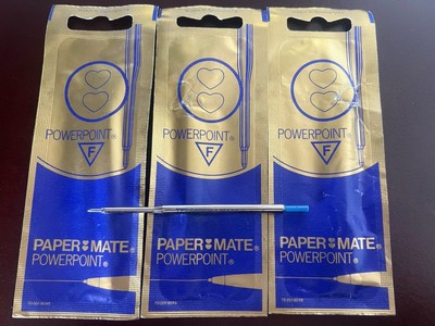 🔴 PAPERMATE refill penna BLU F fine 3 PEZZI ricambio ricarica inchiostro Aurora