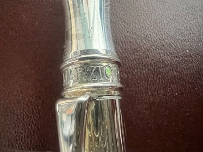 Campo Marzio Stylo-Plume Sphère Chrome Et Laque Noire Plaqué Argent Écrit